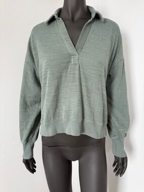 270. Aerie Collar 1/4  V Neck Sweater
